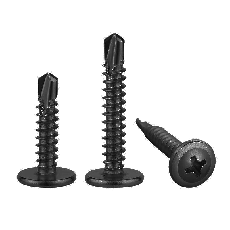 Wensilon Store (150 pcs) #10×1-1/2” for Sheet Metal Self-Tapping Screws 410 Black Stainless Steel Truss Head High-Strength Quick Tapping - Image 5